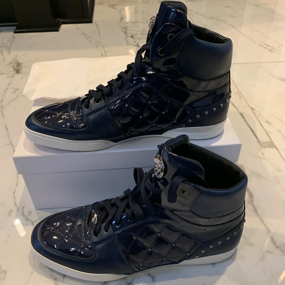 Men’s Versace Quilted Patent Leather Sneaker
